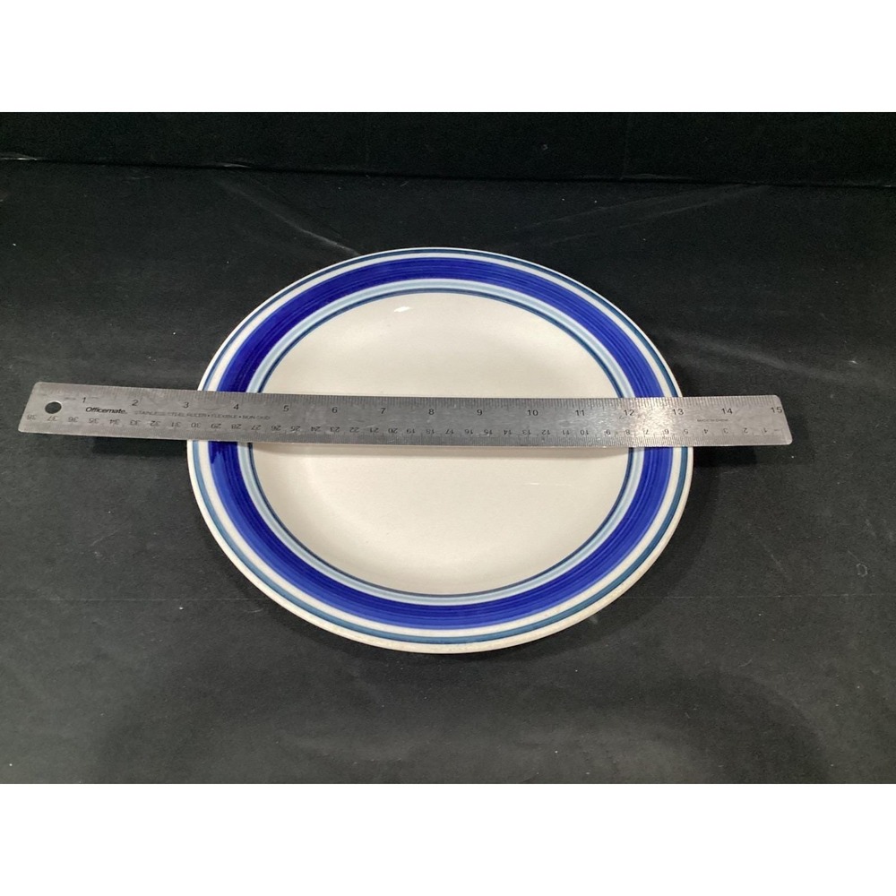 Mainstays Casual Banded Cobalt Blue 10.25" Dinner Plates Set 2